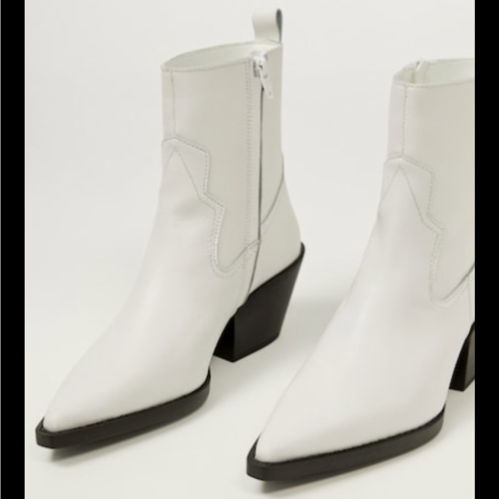 Mango White Cowboy Boots